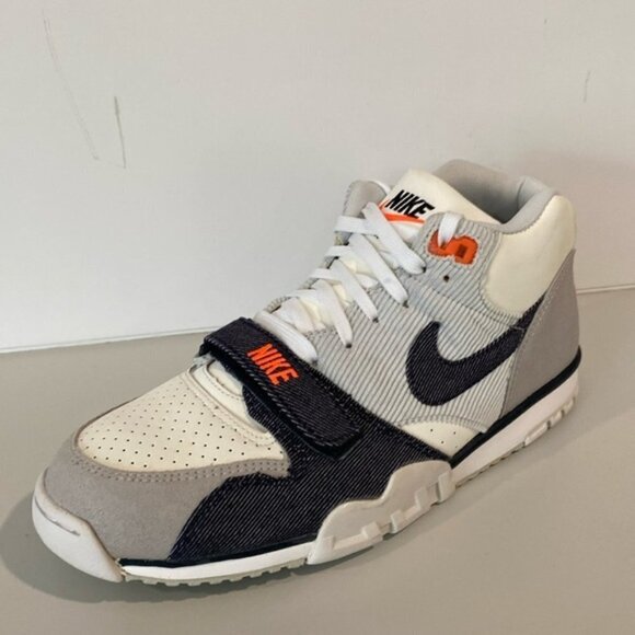Nike Air Trainer 1 Mid Denim White Dark Obsidian Sz 9.5 - Picture 1 of 14